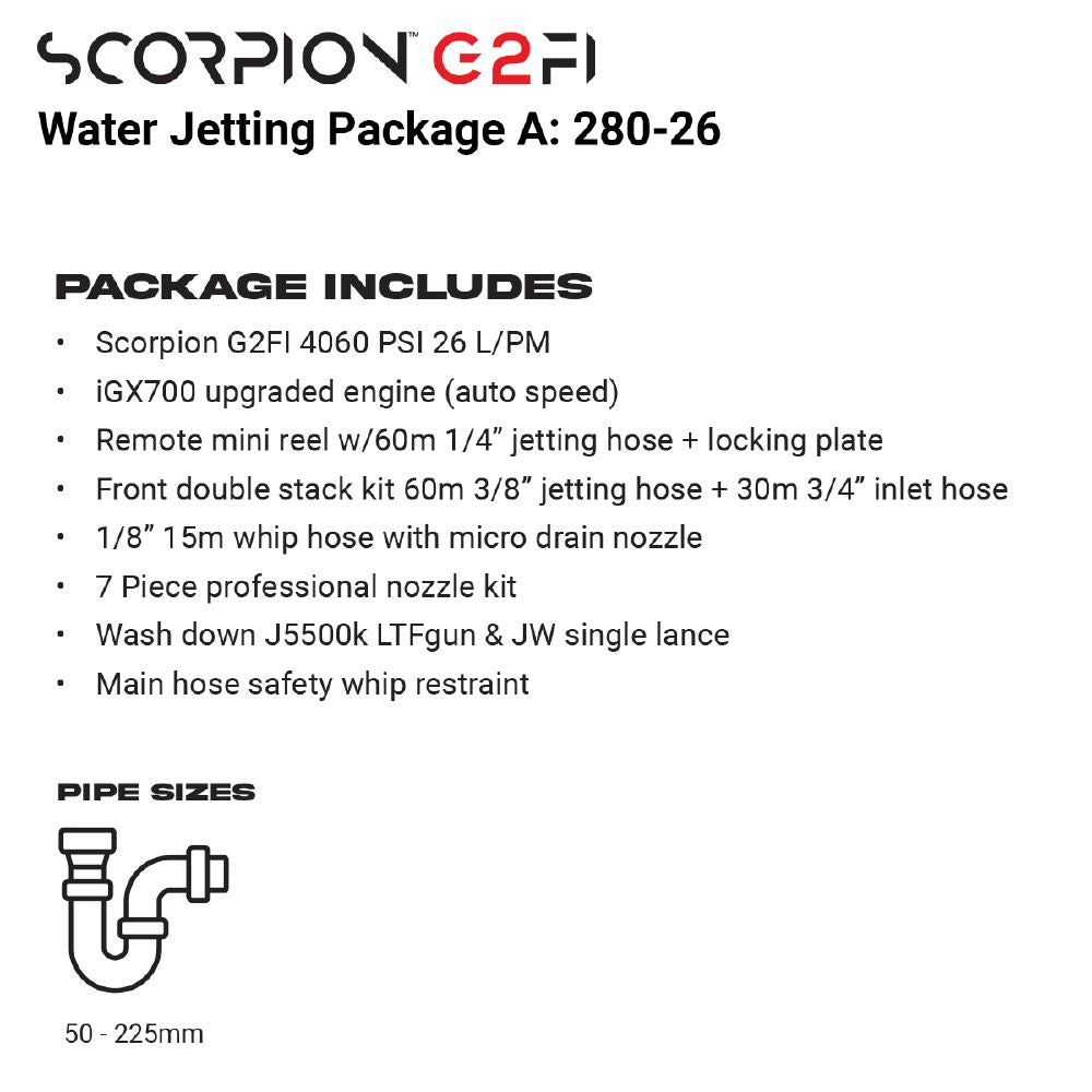 SCORPION G2FI 280-26 4060 PSI (280 BAR) | 26 L/PM (6.6 GPM)