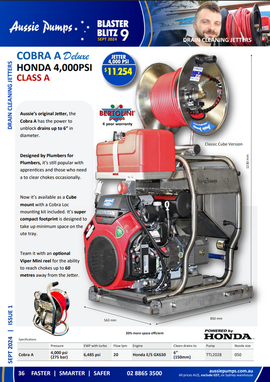 COBRA A Deluxe HONDA 4,000PSI CLASS A Honda E/S GX630